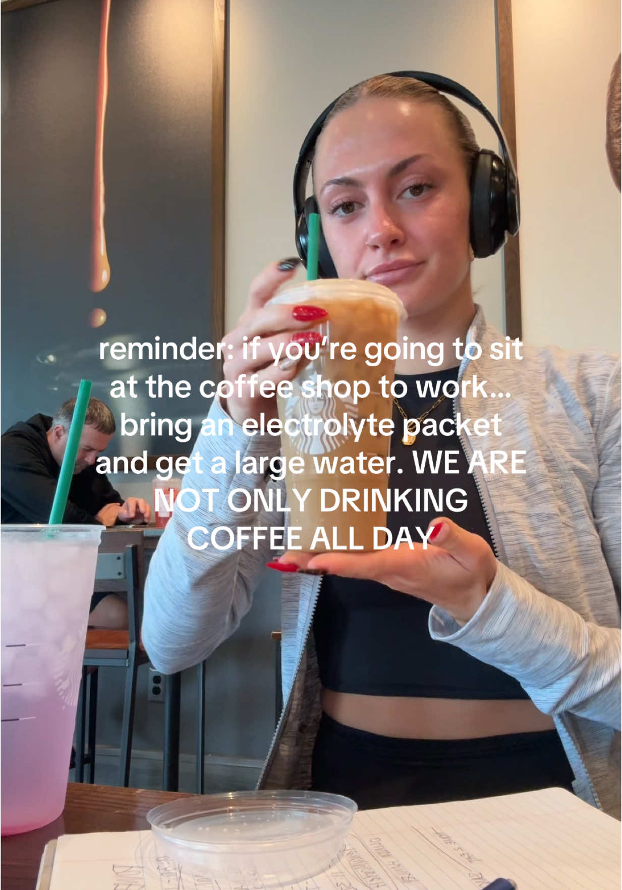 Stay #hydrated , you sexy b #coffee #water #electrolytes #gymgirlies #GymTok #npcbikinicompetitor #npcbikinkprep 
