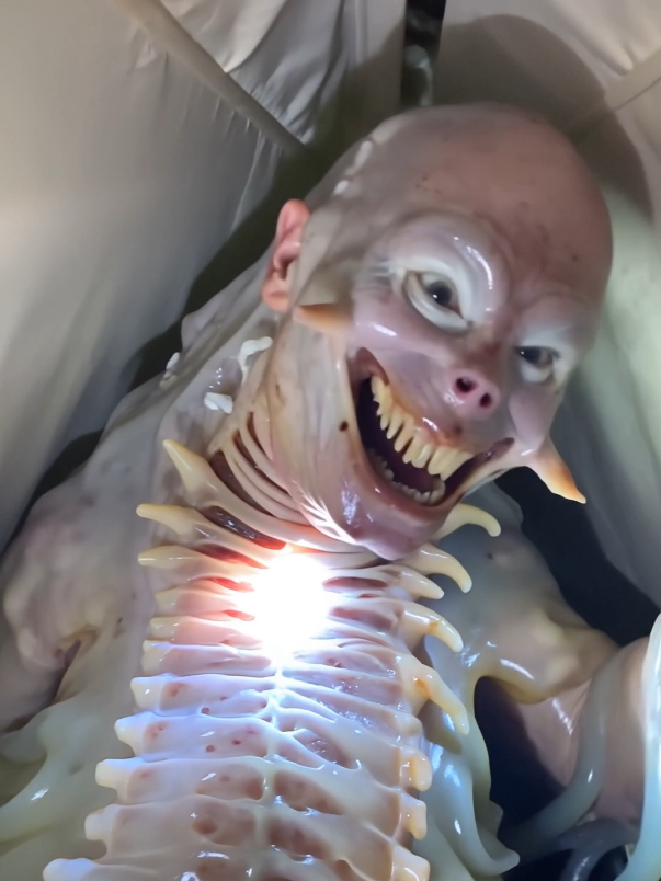 She woke up to see her bff like this 😞  ##aivideo #viralvideo #eerie #feverdream #klingai #nightmarefuel #strange #creepytok #creepyvideos #bodyhorror #ghouls #foundfootage #caughtoncamera 