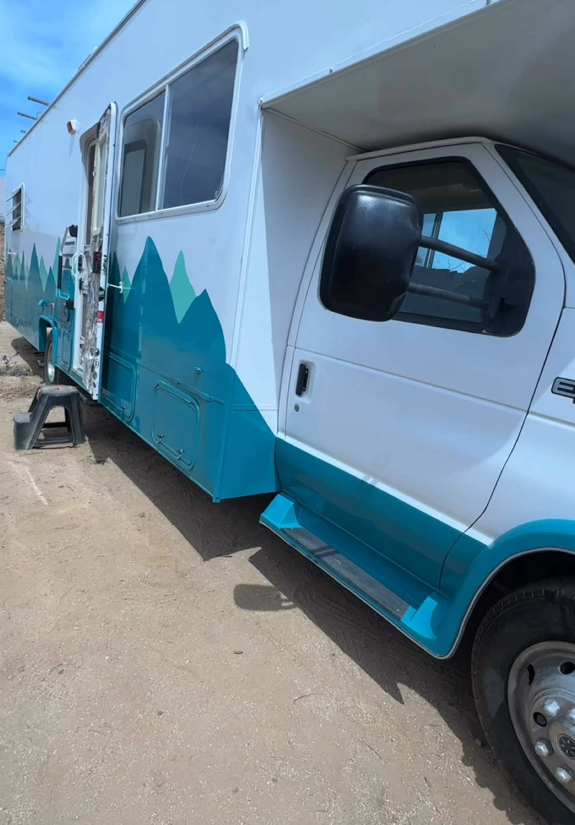 After almost 3 weeks of repairs, paint, and decal MaRVe is finally back! 💙🩵  Did you guys expect anything less colorful from us? 😂 We’re pretty dang happy with MaRVe’s new look, she’s feeling fresh and ready to take on the next 3000 miles of road we have to cover to get to our summer job from the southern tip of Baja. Any guesses where we’re going?  Follow @beerving_america #homerenovation #rvremodel #vanlife #rvlife #camperbuild 