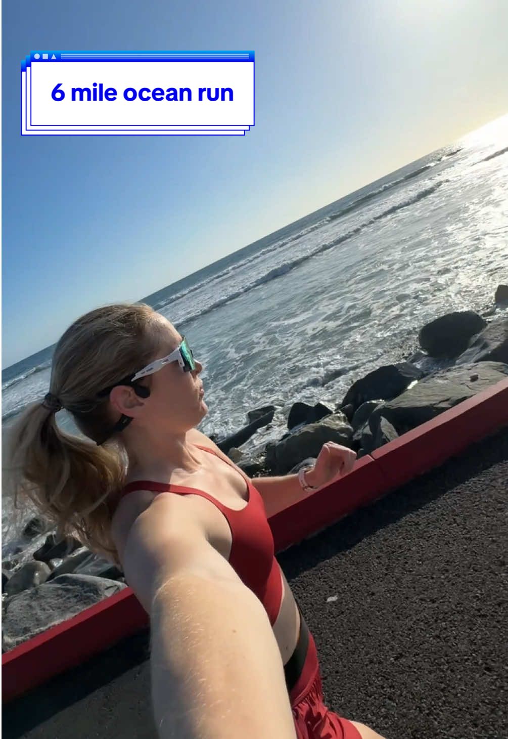 The best perk of living in San Diego: running 6 miles by the beach! ☀️🌊 Outfit by @aerie  #Running #halfmarathontraining #runner #beachrun #runviews #runtok #6miles #runnergirl #runningfit #run #runnin #oceanrun #oceanview 