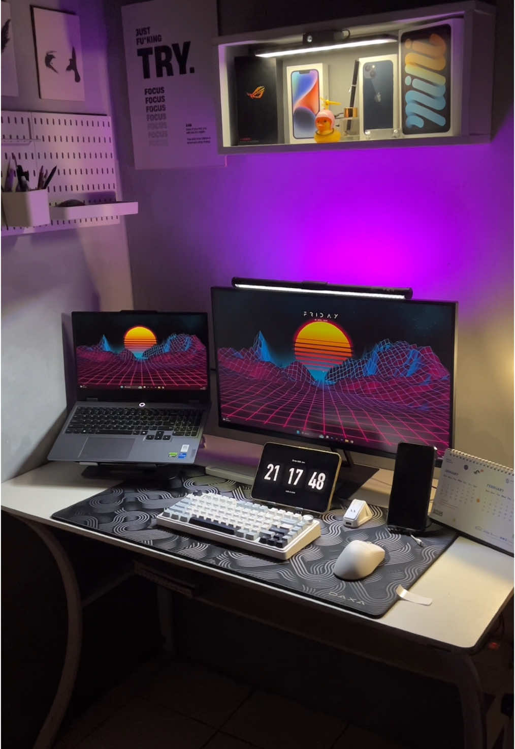 Waktunya bersih”✨ #setuplaptop #lenovoloq #techtok #cozysetup 