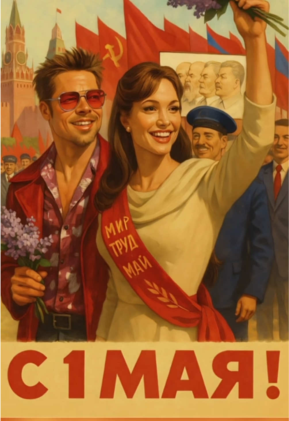 Звездная первомайская демонстарция. Залитай и ты в звездную тусовку на красной площади.