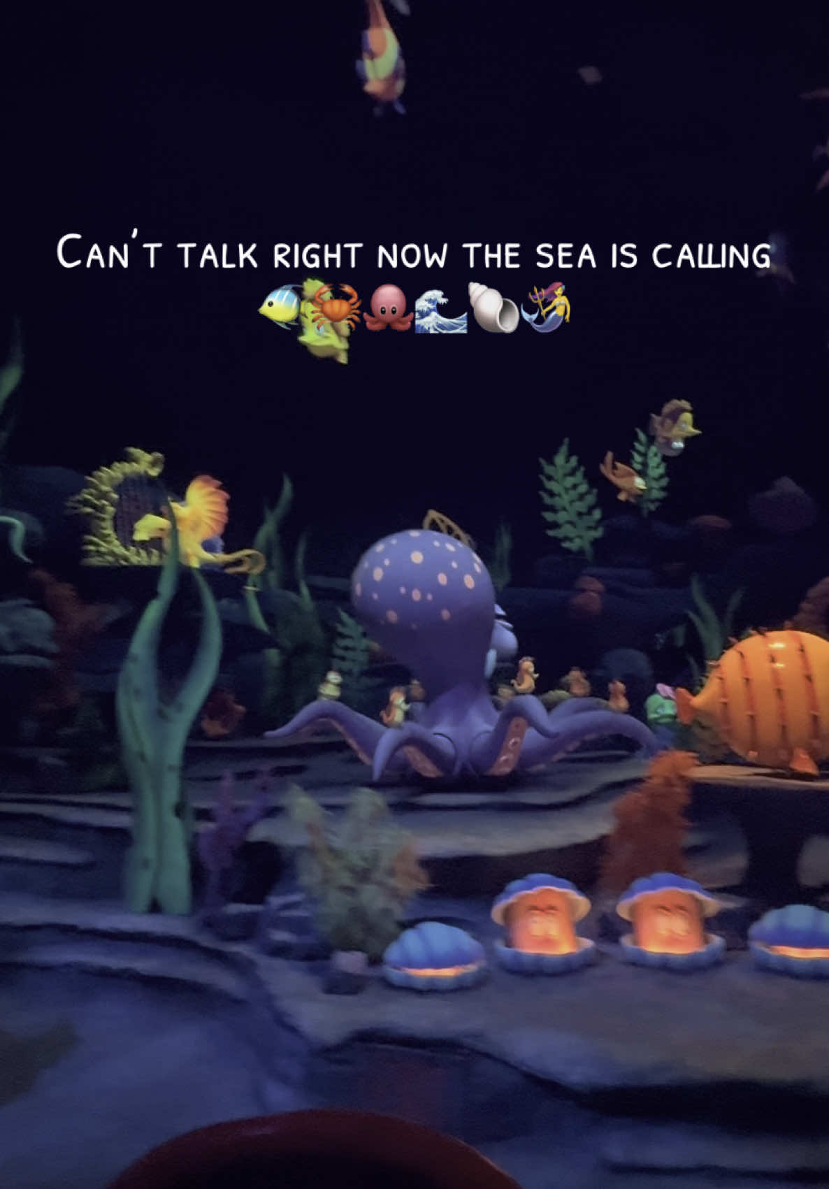 Call me on my shell phone 🐚  #fyp #littlemermaid #underthesea #disneylandrides #kidrides #momlife 