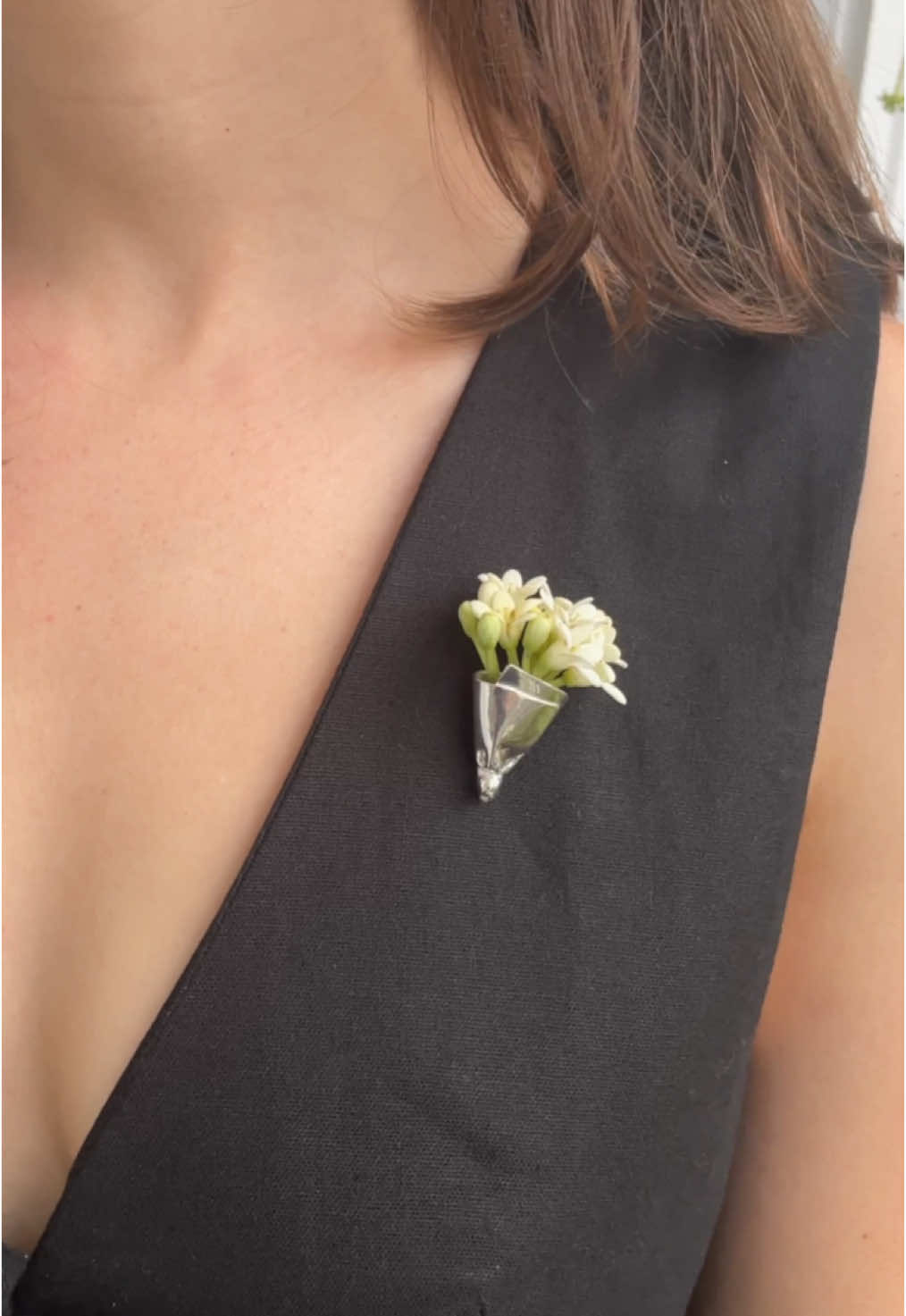 Flower Bouquet brooch. Hand made, sterling silver jewelry. For orders go to Renajewelry.com 