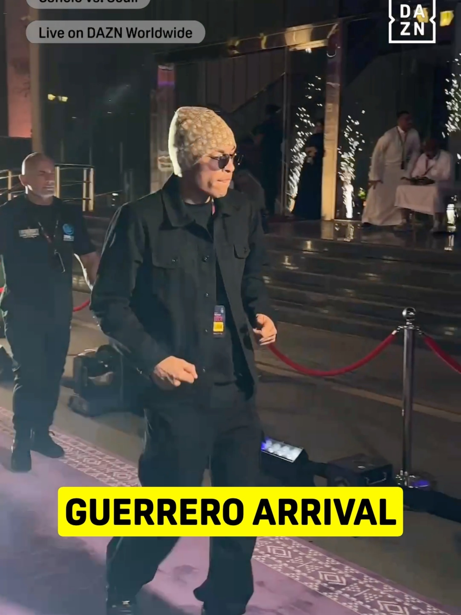 Guererro dancing as he arrives 🔥 🎟️ Buy fight bundle on DAZN now | #GarciaRomero | #CaneloScull x #RiyadhSeason | #FatalFury | @ringmagazine