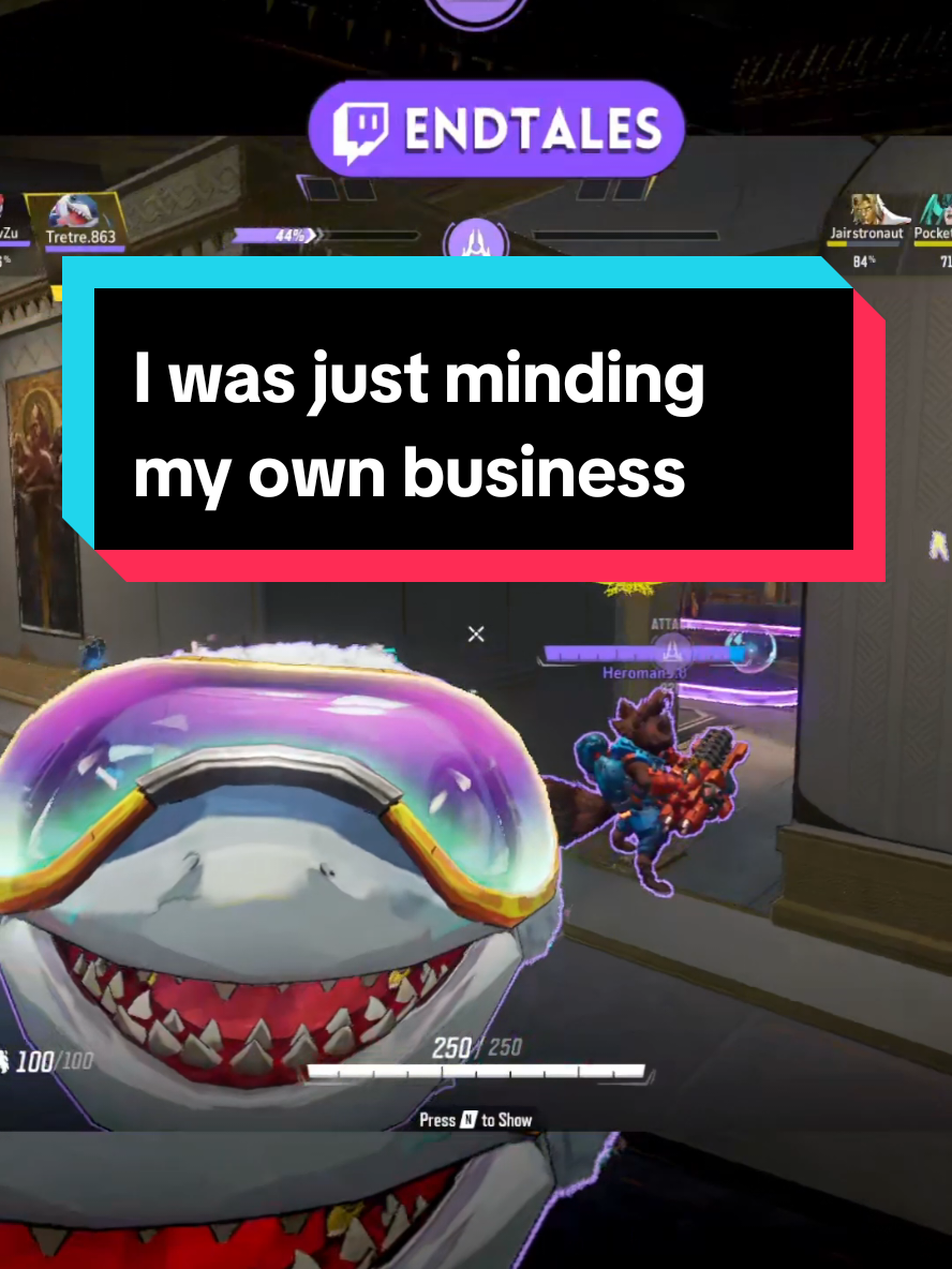 I was just trying to show raccoon my new emote 😭 #jeffthelandshark #gaming #marvelrivals 