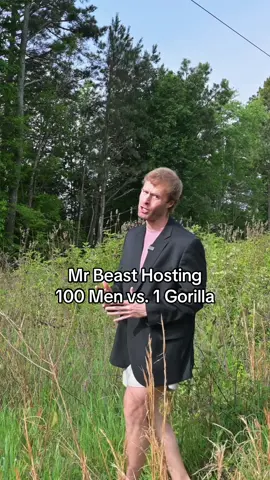 Mr Beast hosting 100 Men vs. 1 Gorilla #comedy #sketch #mrbeast 