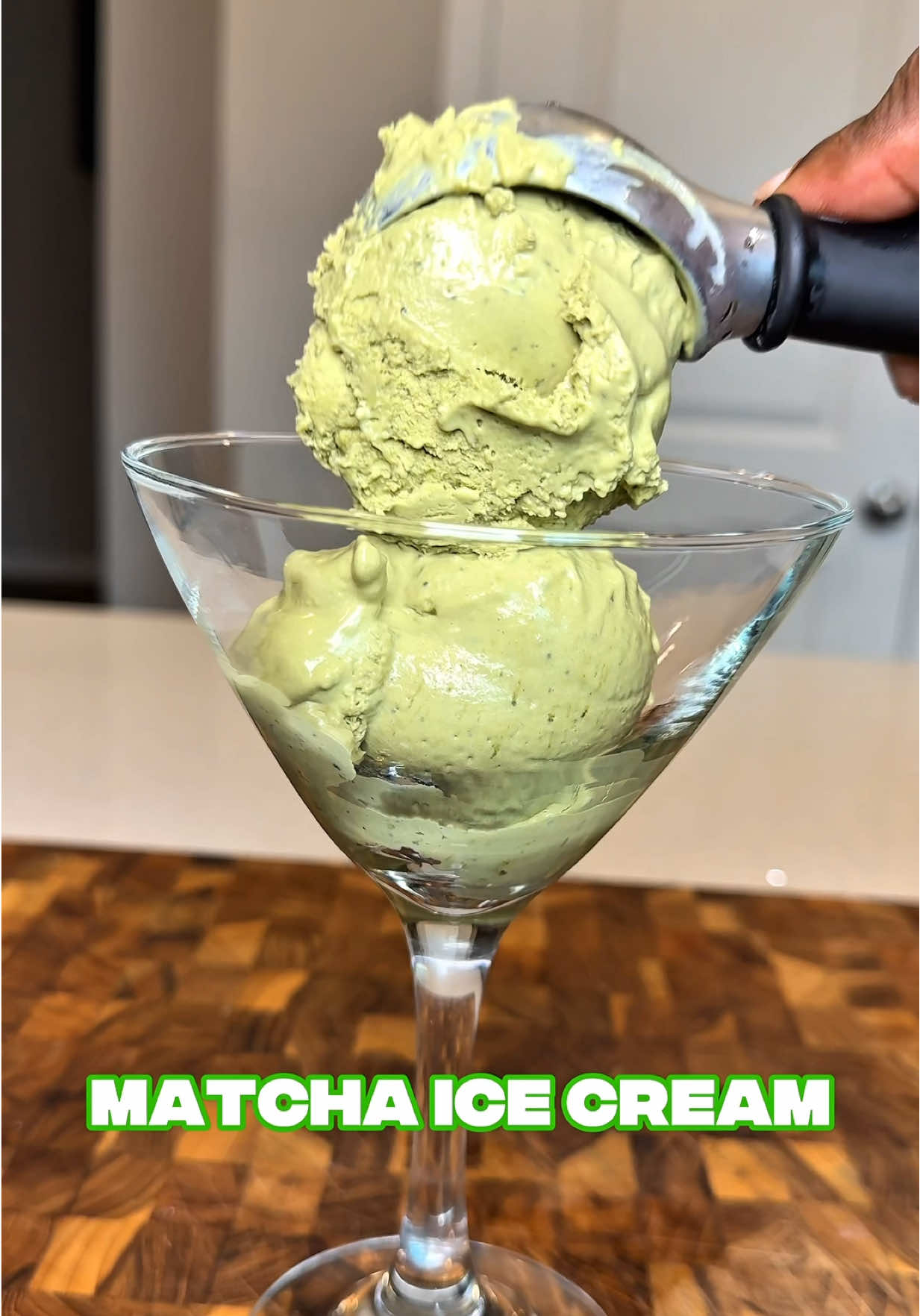 Matcha No-Churn Ice Cream 🍵 🍨 There’s no way this recipe isn’t going to be a TEN OUT OF TEN and that’s on @maiyathedonn  Ingredients: 2 cups heavy whipping cream 1 can (14 oz) sweetened condensed milk 1 tablespoon agar agar powder 1/3 cup matcha powder (preferably culinary or ceremonial grade) 1 teaspoon vanilla extract (or to taste) Instructions: Whip the Cream: In a large mixing bowl, whip the heavy cream until medium to stiff peaks form. You can use a food processor, stand mixer, hand mixer, or whisk by hand (though it’ll take longer). The cream should be fluffy and hold its shape. Combine Base Ingredients: Gently fold the whipped cream with the condensed milk mixture and vanilla flavoring. Use a whisk and take care not to deflate the whipped cream too much—this keeps the ice cream light and airy. Sift in Matcha: Using a fine mesh sieve, sift the matcha powder directly over the cream mixture. This prevents clumps and gives the ice cream a smooth, velvety texture. Gently fold it in until the color is uniform. Add Agar Powder: Sprinkle the agar powder evenly over the mixture and fold it in thoroughly. Unlike gelatin, agar doesn’t need to be heated in this recipe due to its gelling properties working with the frozen structure. Ensure it’s well distributed for a creamy, scoopable texture. Freeze: Transfer the mixture into a freezer-safe container, smoothing out the top. Cover tightly with a lid or plastic wrap. Freeze for a few Hours or Overnight: Let the ice cream set in the freezer until firm. No churning required! @Mighty Leaf Tea @Ninja Kitchen 