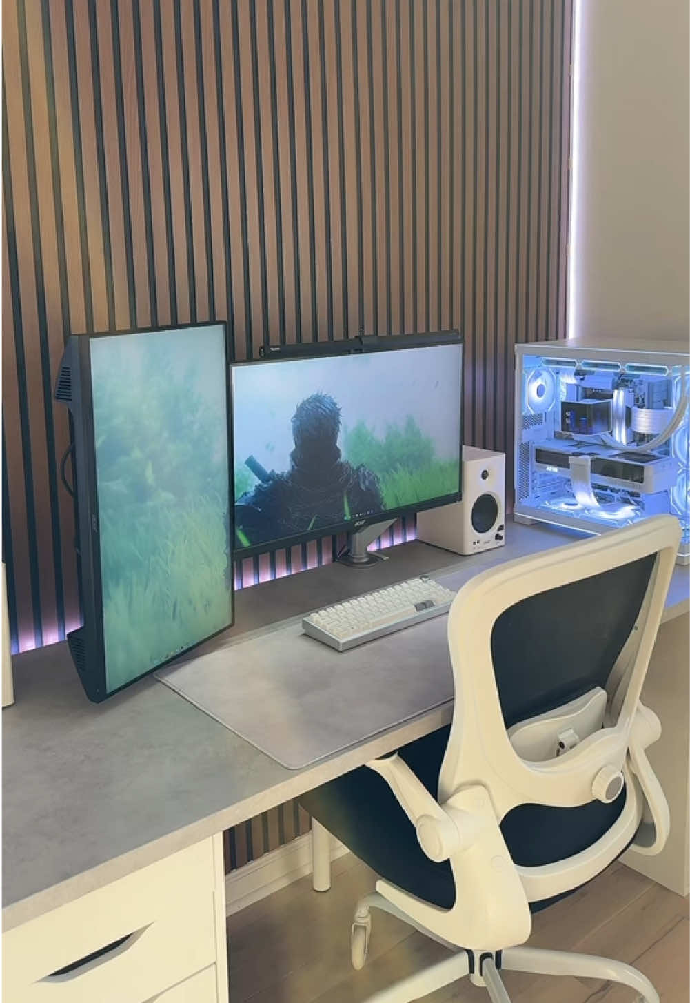 the perfect monitor mounts 🤍 comes in many colors + added cable management spot! From Suptek #monitor #1440p #monitormount #gamingmonitor #desk #desksetup #cablemanagement #creatorsearchinsights 