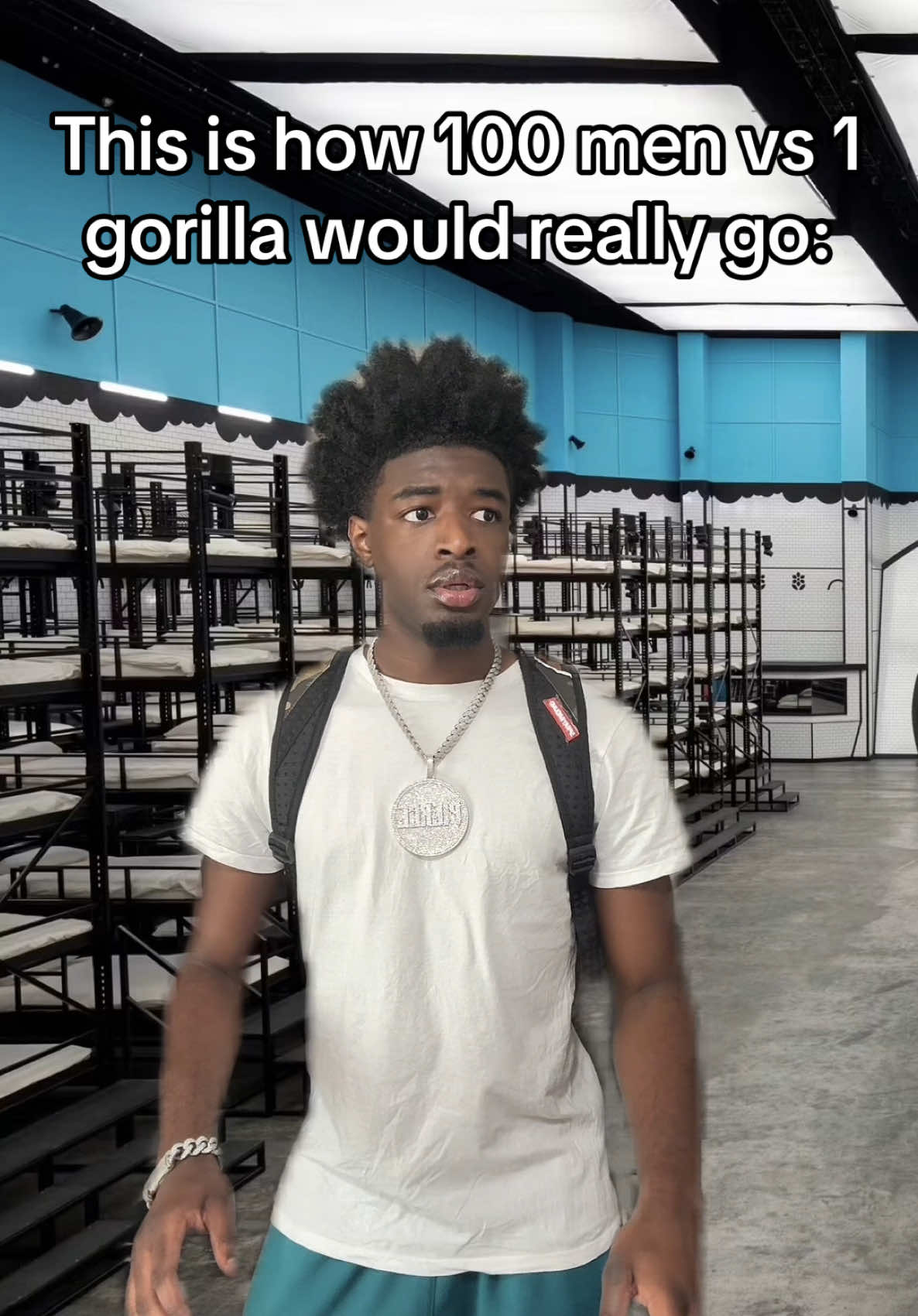 Mane ion care what nobody say. We is not hanging with no gorilla. We scared of spiders, dogs, geese. YOU TELLIN ME 100 BRAVE SOULS GON TAKE DOWN A GORILLA? Hell naw, and at least 50 people gon die. I’m cool off dat. I’ll be on the gorilla team matter fact. #fyp 