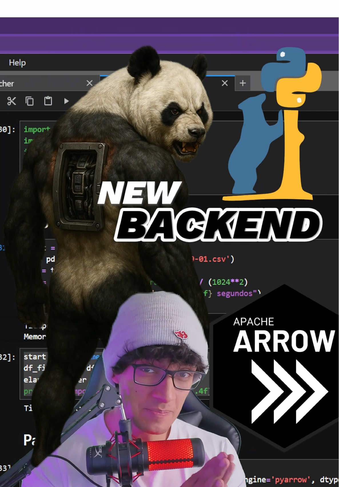 En este video te muestro como puedes mejorar el rendimiento de tus dataframes en pandas simplemente definiendo el backend como pyarrow. #programacion #python #datascience #apachearrow 