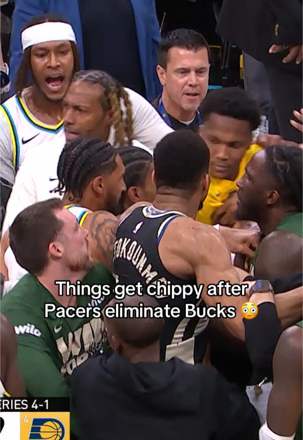 Tensions rising after the game 👀 #NBA #basketball #giannis #pacers #bucks #fyp 