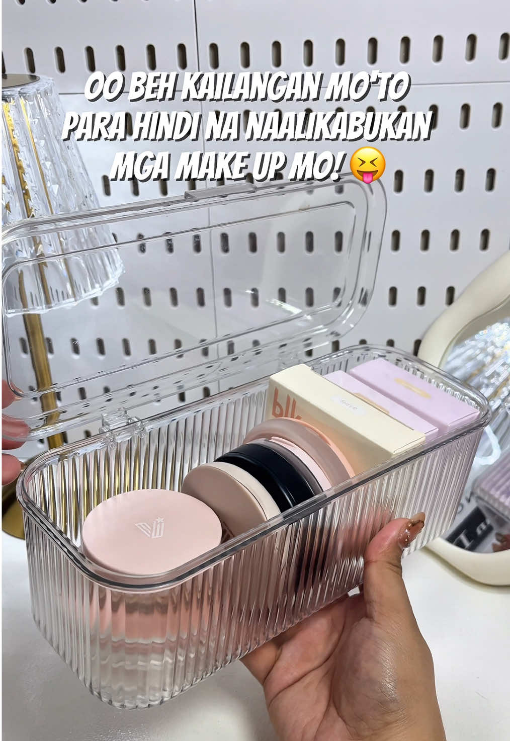 Iwas alikabok talaga sa lagayan na to beh!! tapos ₱199 lang frm @ForU Mall #acrylic #makeuporganizer #fyp #beauty 