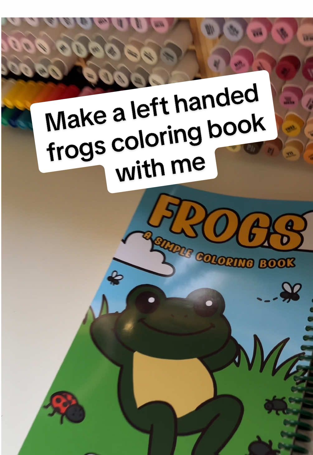 Make a left handed frogs coloring book with me 🐸  #coloringbook #handmade #SmallBusiness #lefthanded #asmr #asmrsounds #frogs #viral #fypシ #TikTokShop 