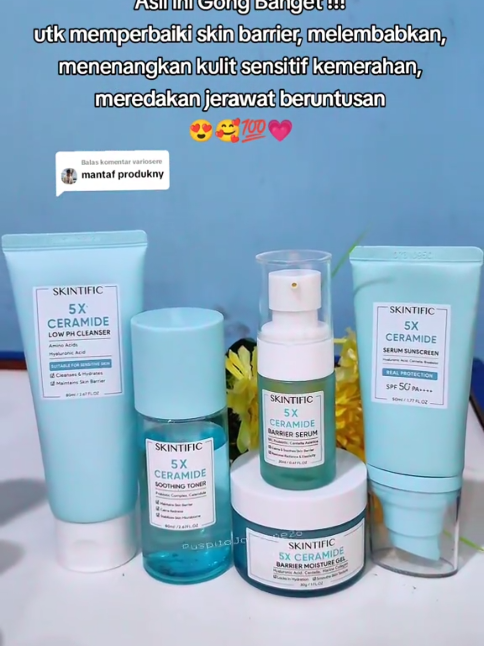 Membalas @variosere Asli ini gong banget  😍😍😍 Skintific Repair Barrier Set  #skintific #skintificid #skincare #skincareroutine #moisturizer #5xceramide #barrierrepair #perawatanwajah #viral #glowing #glowingskin 