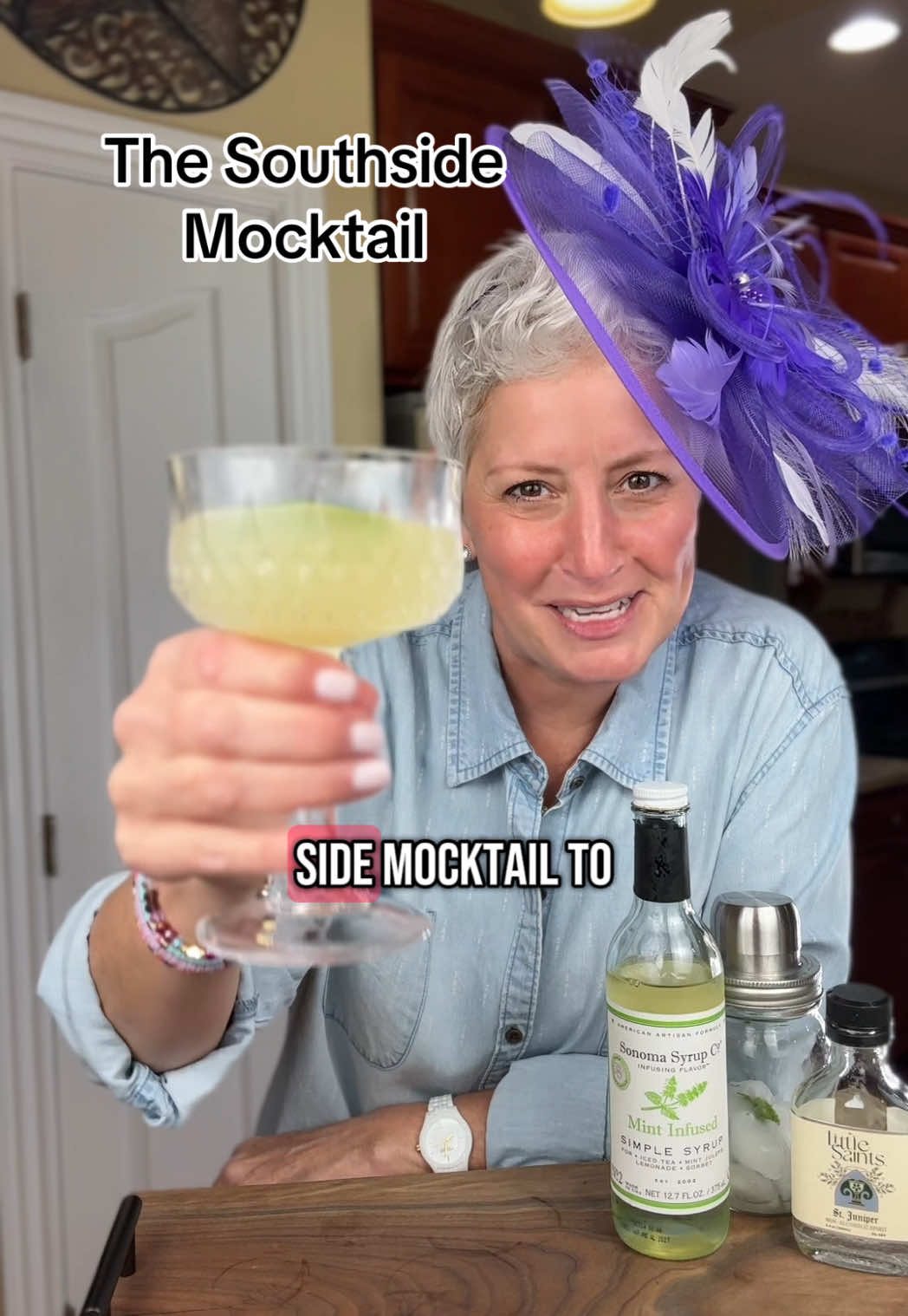 Derby Day Southside Mocktail  If you love a good Mint Julep but want something even fresher, you’re going to flip for this Southside Mocktail! It’s botanical, minty, and built for celebrating in style. 🍃 6–7 fresh mint leaves (muddled)  🍈 1 oz lime juice  🍸 2 oz non-alcoholic gin, I used @Littlesaintsco   🍯 0.5 oz mint simple syrup Shake well, double strain into a chilled glass, and garnish with fresh mint. Stay cool, stay collected, and stay totally tuned in to every thrilling second of the most exciting 2 minutes in sports.  #mocktail #kentuckyderby #nonalcoholicdrink #kentuckygirl #kyderby #mocktailrecipe #gincocktail 