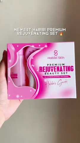 Habibi’s newest product 😍✨ Premium Rejuvenating Set that targets melasma, pimples, acnes and other skin issues 🔥 Alam niyo na yan basta tatak Habibi, proven yarn 👏 Checkout mo na bi! 😘 @HABIBI MAIN #habibi #habibiskinessentials #habibirejuvenatingset #premiumrejuvenatingset #fyp 