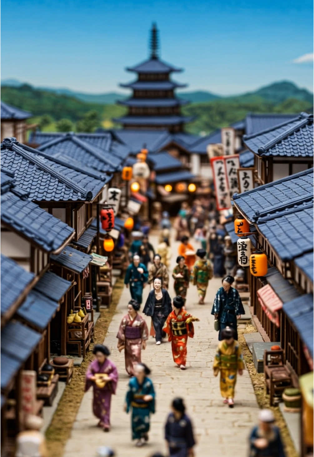 MINIATURE   #AI #MINIATURE #cute #klingai #RPG #japan #edo #江戸時代/ミニチュア江戸時代