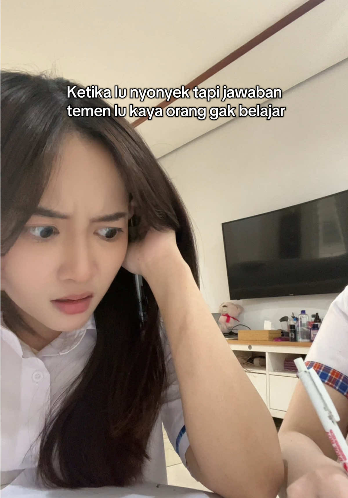 Lagi ujian mau nyontek malah salah target #pov #twins #fyp #twinsisters 