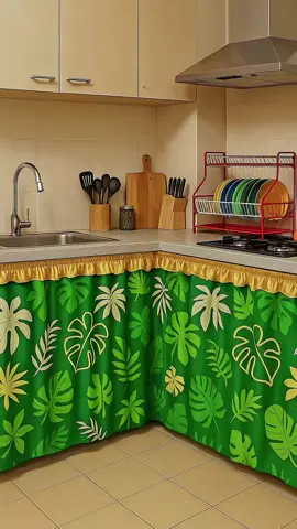 tanpa perlu renov cukup pakai gorden dapur jadi rapih dan cantik #gordenkolongdapur #gordendapur #rekomendasigorden