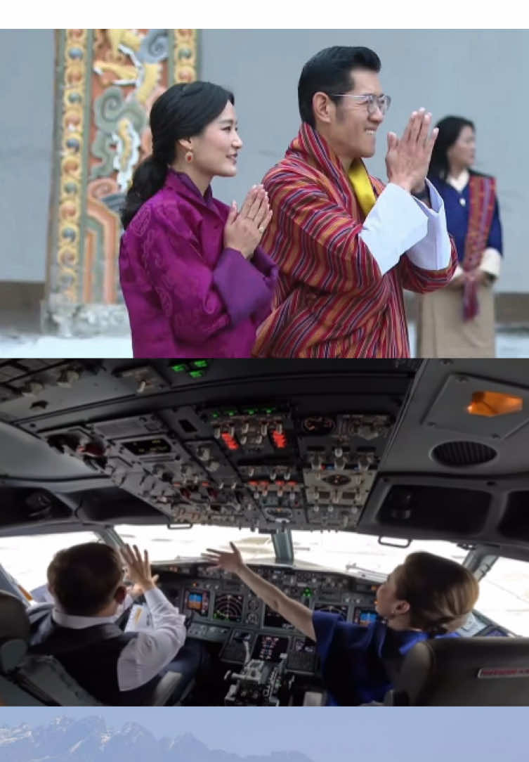 Emotional Goodbye Inside the Cockpit  Their Majesties the King and Queen of Thailand piloted back to Thailand #bhutan #bhutanesemuser #thailand #fyp #foryou #foryoupageofficiall #creatorsearchinsights #100kfollowers #100kviews 
