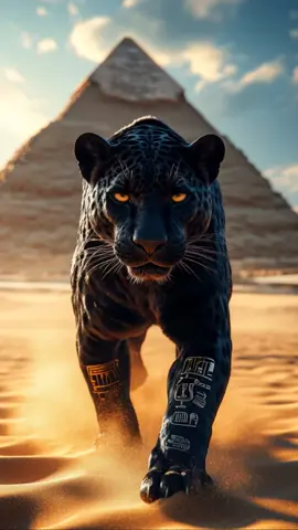 Black panther, pharaonic inscriptions and Egyptian pyramids in a wonderful historical scene #livewallpaper4k #viralvideos #fyp #treanding #photoanimation #panther #animal #ai #wallpapers4k #aiart 