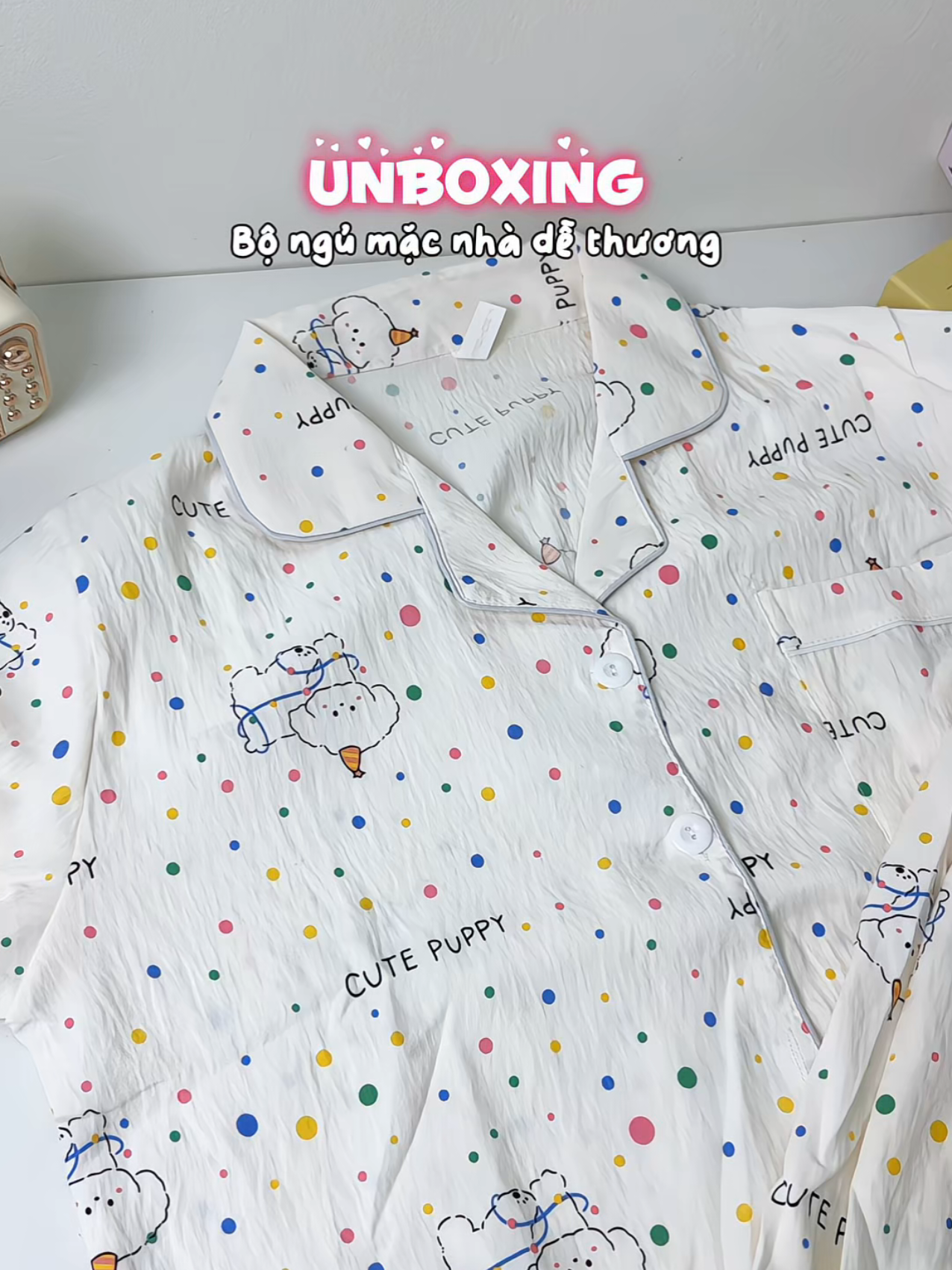Đi ngủ cũng phải thật xinh nha các nàng 😘😘 #unboxing #review #thoitrangnu #quanaonu #bodongu #pijama 