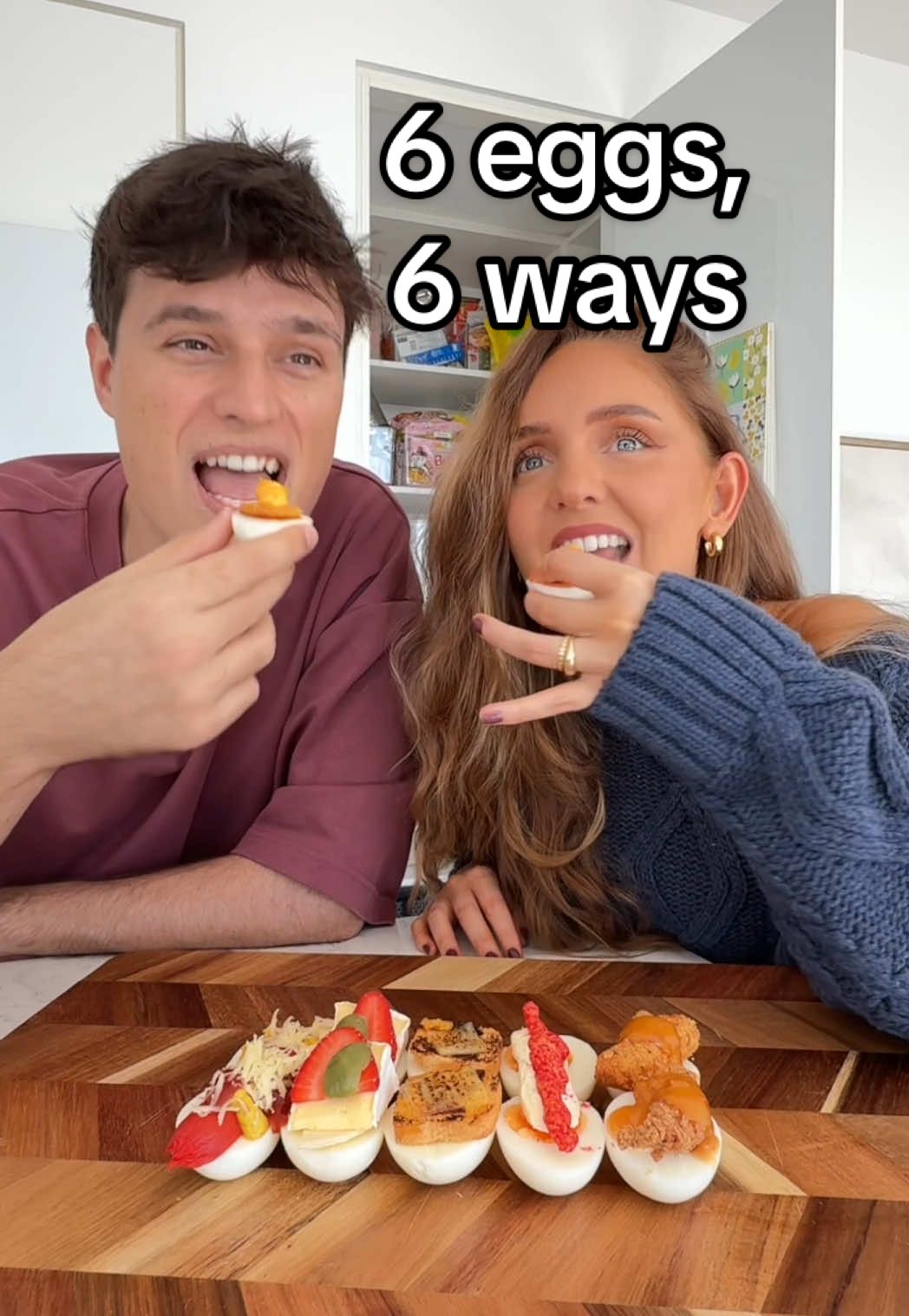 Replying to @kween 🦋 6 eggs, 6 ways taste test!! #eggflight #6eggs6ways #viralfood #tastetest #cookwithme 