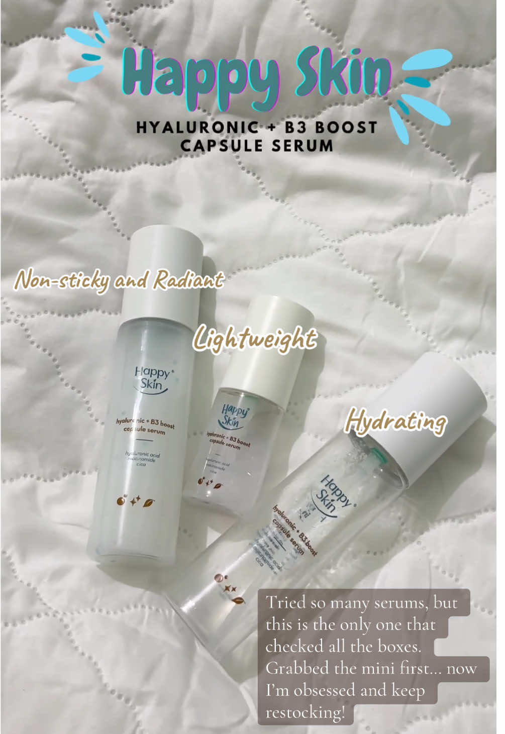 Happy Skin Serum Glow happy, Every day. #happyskinph #face serum hyaluronic acid #musttry #recommended @happyskinphil #lightweightserum #hydratingserum #nonstickyserum 
