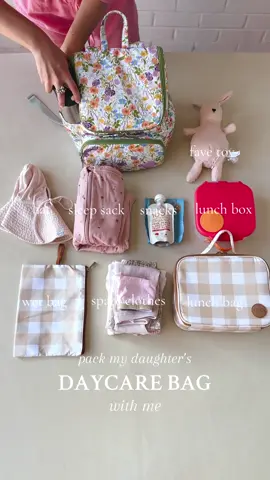 Daycare bag essentials 💕✨ #daycarebag #daycarebackpack #nappybag #daycare #preschool #preschoolbag 