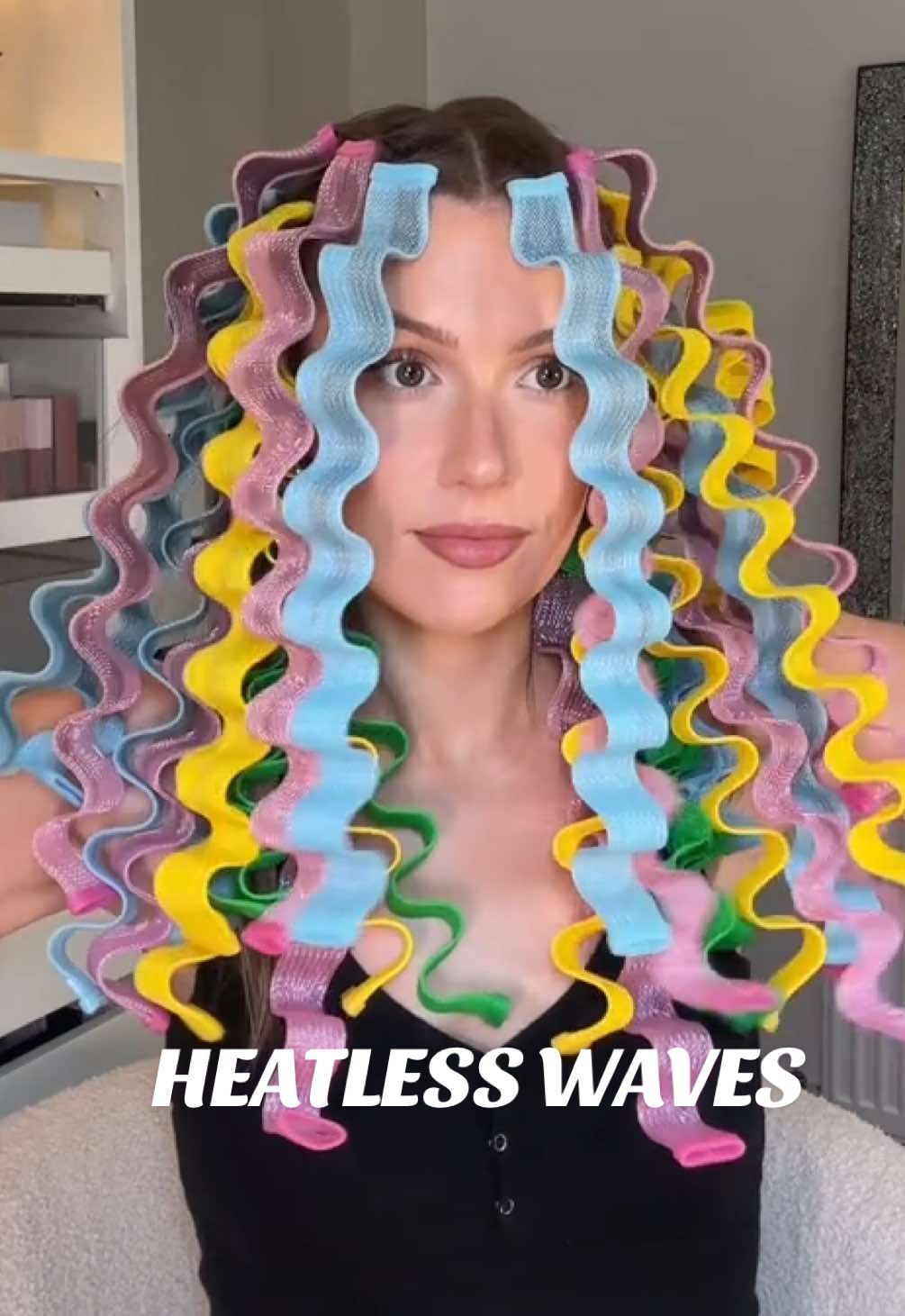 I fear I’ve gone too far  #heatlesswaves #heatlesswavestutorial #heatlessbeachwaves  #hair 