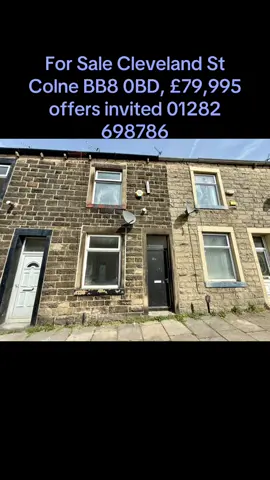 For Sale. Cleveland Street Colne BB8 0BD. £79,995 offers invited. 2 Bedrooms, 1 Living room. Now available for sale a mid-terraced investment property. Comprises of a lounge as you walk in from the front entrance door, and dining kitchen. Two bedrooms and a family bathroom. The property benefits from UPVC doube glazed windows and a combi boiler heating system. Vacant possession. Can produce a rental income of £550pcm to £595pcm. Reception Room  (4.0m x 4.0m) Well-proportioned family lounge, with radiator. Kitchen (4.0m x 3.0m) Fitted kitchen with wall and base units and work tops. Double stainless-steel sink with mixer tap. Rear yard is accessed from the kitchen.  Bedroom 1 (4.0m x 3.5m) Spacious double bedroom fitted with radiator. Bedroom 2 (3.2m x 2.3m) Bedroom fitted, radiator. Bathroom  (1.7m x 1.5m) Fitted with toilet, basin and bath tub.   (sizes are approximate and not exact) Tel: 01282 698786 www.ultimateprpertysolutions.co.uk CLICK TO SEE RIGHTMOVE LINK: https://www.rightmove.co.uk/properties/161331155?utm_campaign=property-details&utm_content=buying&utm_medium=sharing&utm_source=copytoclipboard#/&channel=RES_BUY #rightmove #propertydevelopment #realesate #property #propertymanagement #mortgage 