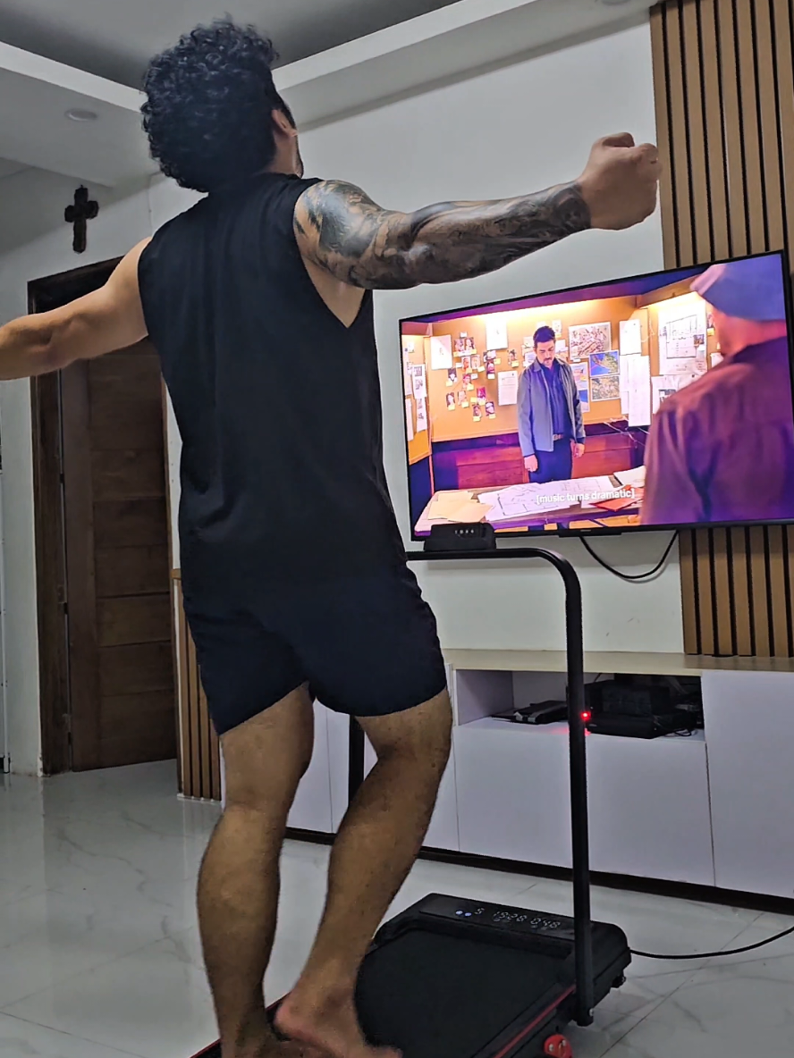 Another 60mins incline walking. PUSH!!! 💯 #cardio #inclinewalking #walkingpad #treadmill 