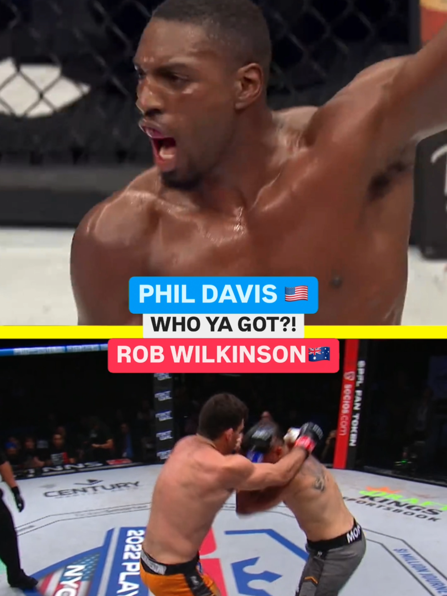 Who side are you on for Thursday night? 🇺🇸 Phil Davis 🆚 Rob Wilkinson 🇦🇺 #PFLWorldTournament #PFL #mma #fight #sports #combatsports #sportstiktok #bellator #tournament