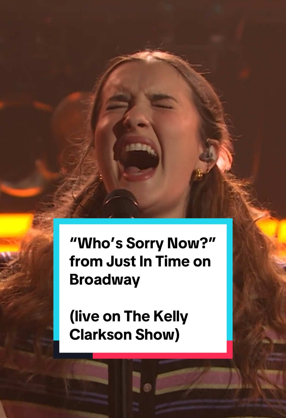“Who’s Sorry Now?” from @justintimebway live on @Kelly Clarkson Show 💖 #broadway #broadwaymusicals #livemusic #kellyclarkson #cameoke 