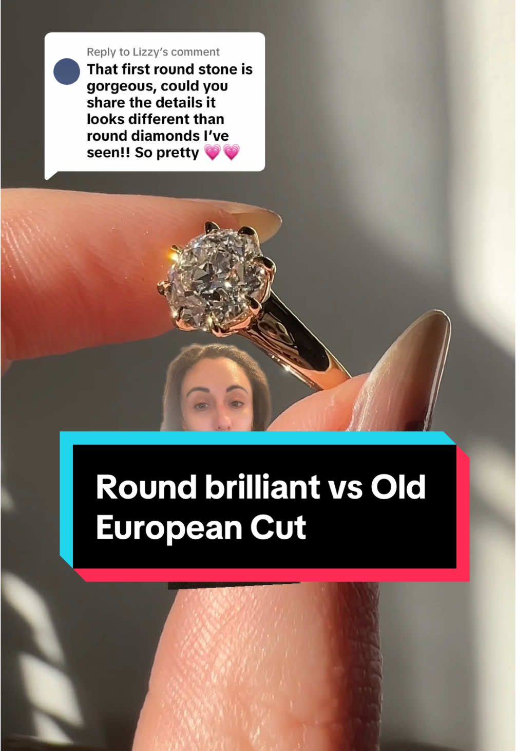 Replying to @Lizzy good eye! This is a lab-grown Old European Cut #jewelrydesigner #engagementring #engagementrings #engagementringinspo #labgrown #labgrowndiamond #labgrowndiamonds #oldeuropeancut #roundbrilliantcut #rounddiamond #roundengagementring 