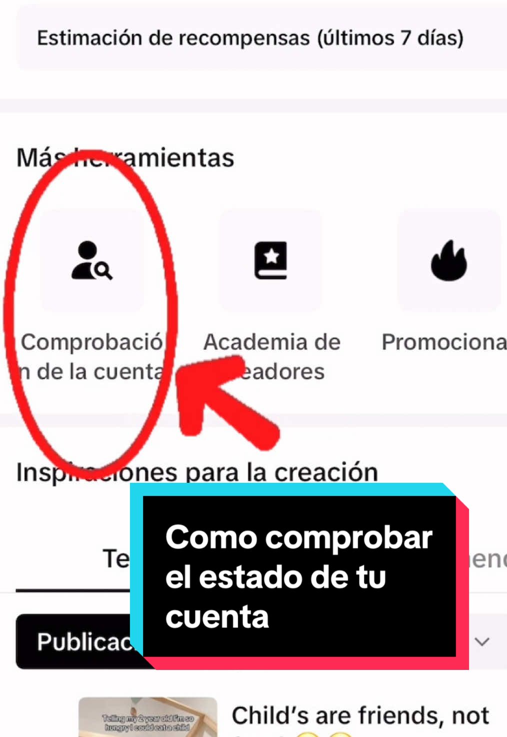 Tutorial de como comprobar el estado de tu cuenta. #tip #estadodecuenta #cuenta #tutorialtiktok #checkaccount #insightsearchcreator #insight #tiktoknews 