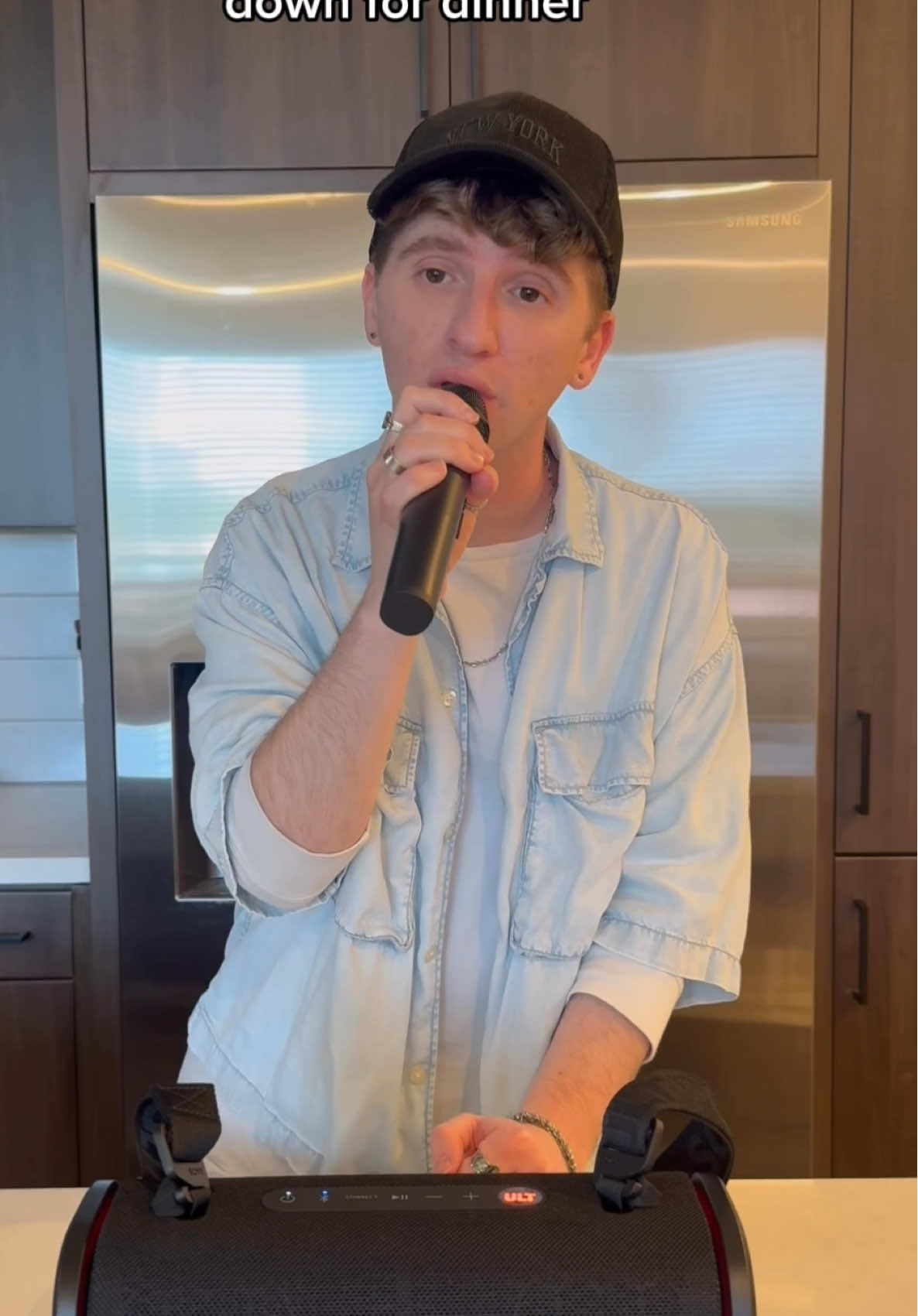 singing my song “empty chair” with my @SonyElectronics ULT FIELD 5 speaker 🤍 the shoulder strap makes it so easy to take wherever you need, even if it’s just your kitchen lol 😅 #SponsoredBySony #SonyULT #forthemusic 🫶🏻