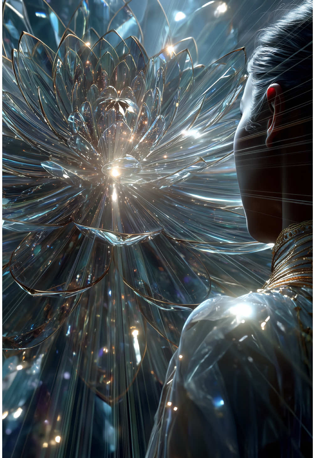 Into the Light ✨🪷✨ #lotus #light #whitelotus #celestial #universe