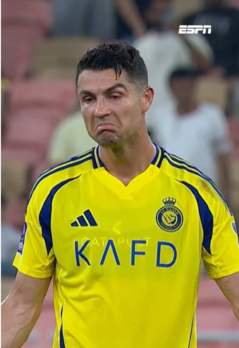 😞 Cristiano Ronaldo in disbelief after getting knocked out in the AFC Champions League ❌🏆 #cristiano #alnassr #afcchampionsleague