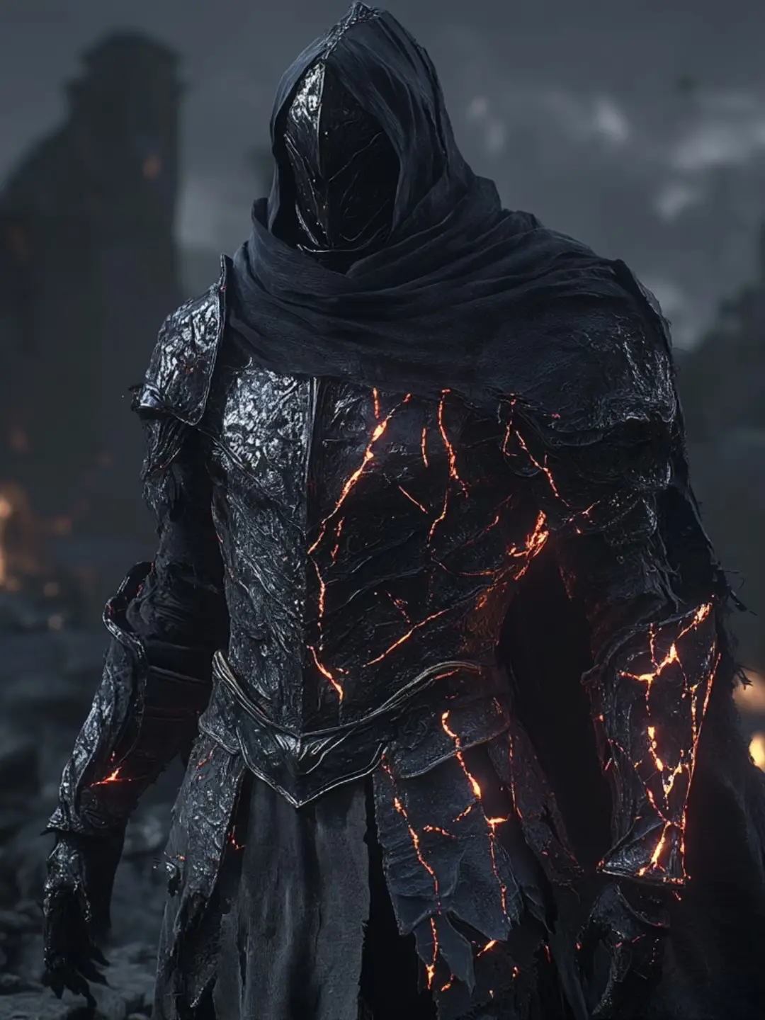 Embark on a Dark Fantasy Adventure.    Under a heavy, darkened sky, solitary knights stand amidst shattered lands. Cloaked in silence, each warrior faces the encroaching gloom alone. A haunting vision of honor fading into darkness. #fantasy #darkfantasy #fantasyvibes #medieval #darksouls #medievalart #fantasyart #ai #aiart