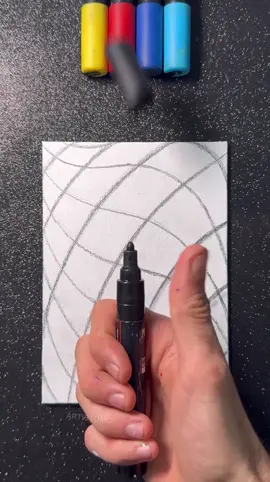 Satisfying Visual Art Idea with Paint Markers! 🎨✨😎 Easy Art! 🤩 #tiktokart 