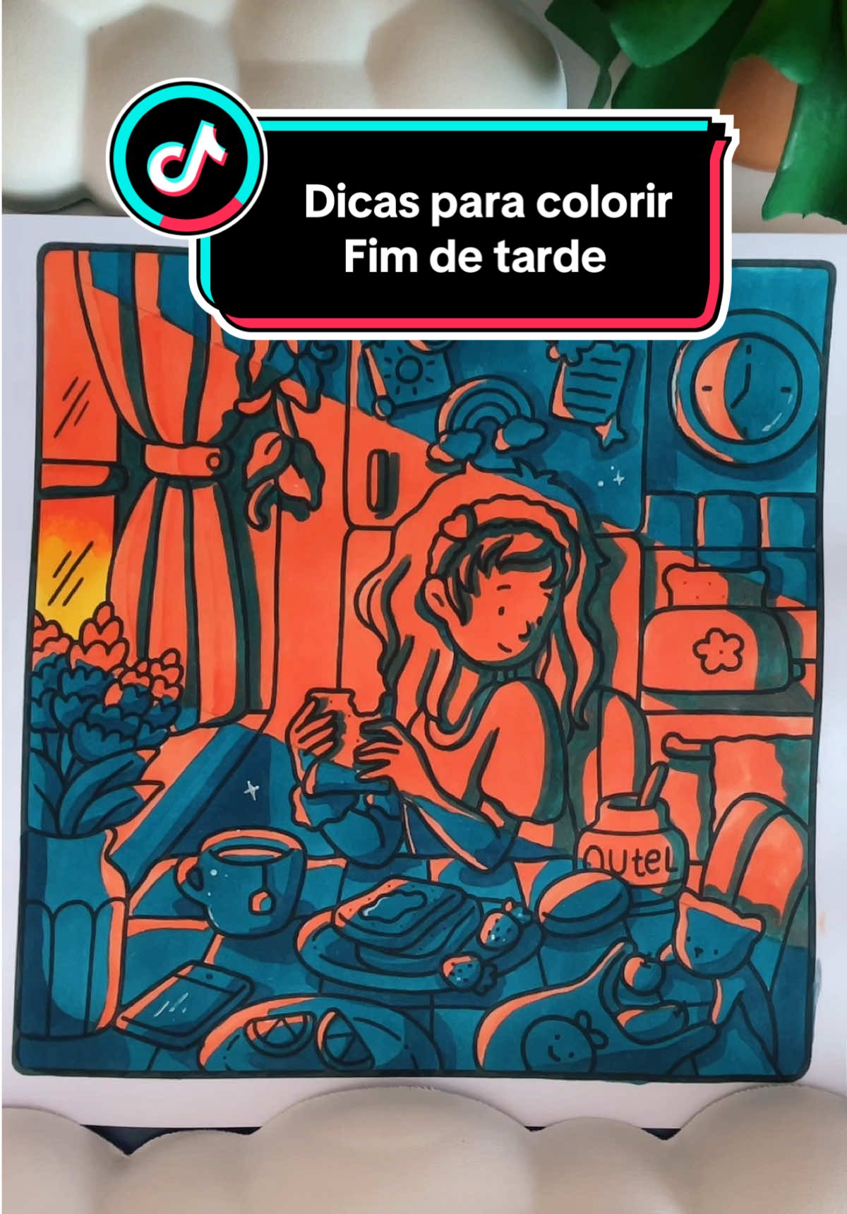 O que acharam desse efeito? Eu amei! Já salva para testar e compartilha com os amigos que colorem! #livrosecolorir #desenho #pintura #arte #girlmoments #fimdetarde #tutorial #coloring #coloringbook #coloringtutorial #painting 