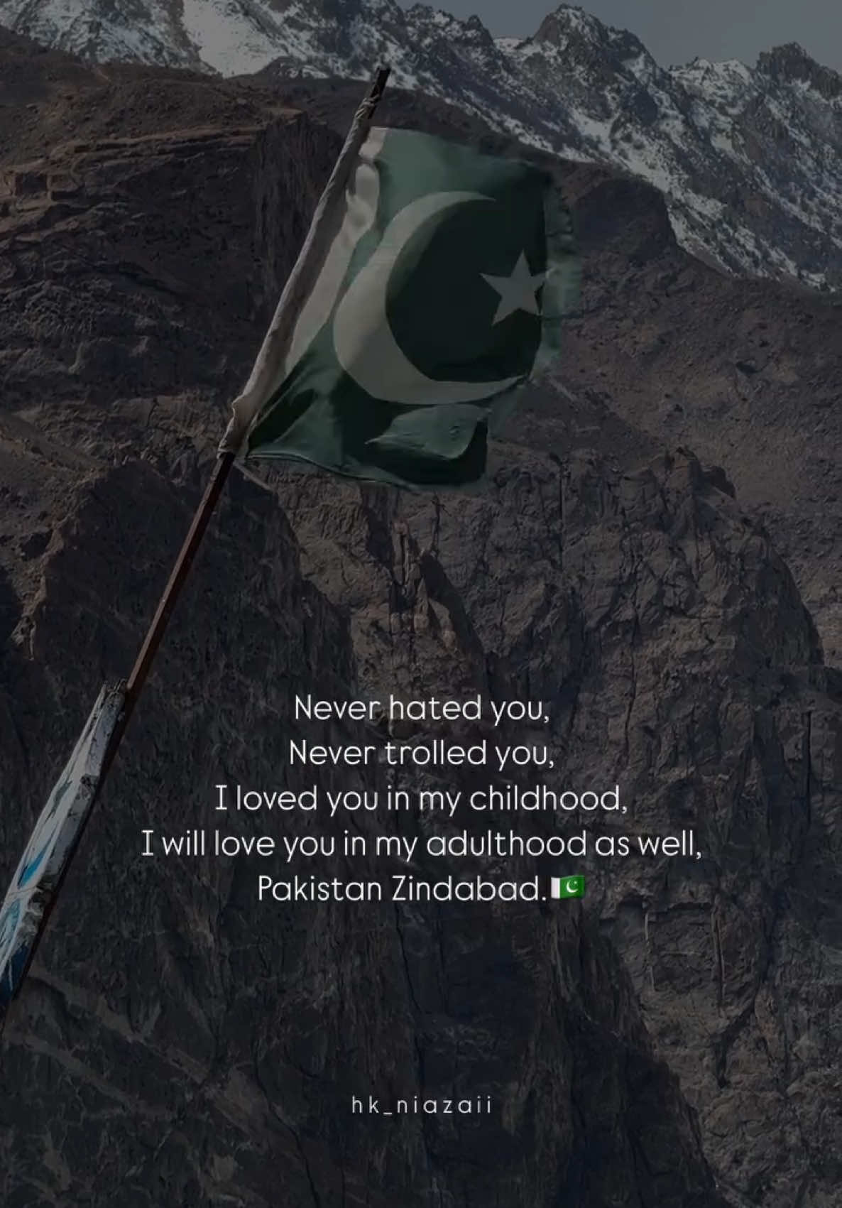 Never hated you, Never trolled you, I loved you in my childhood, I will love you in my adulthood as well, Pakistan Zindabad.🇵🇰 . #adventure #travelphotography #travel #explore #pakistan #pakistani Follow me on instagram: @hk_niazaii