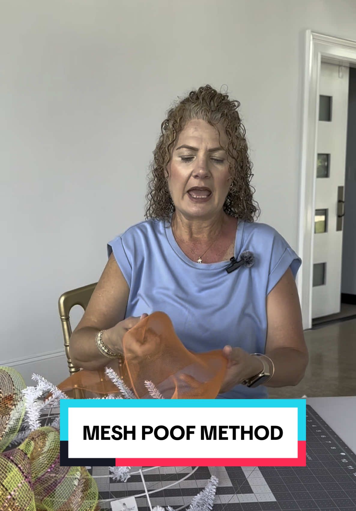 Lorie is showing beginner wreath makers how to attach mesh to a wreath base using the easy and fun poof method—perfect for adding volume and flair! All supplies available at tmigifts.com. #wreathmaking #wreathdecor #beginnerwreath #beginnerwreathmaking #diywreath #wreathdiy #beginnerwreathmaking #fyp