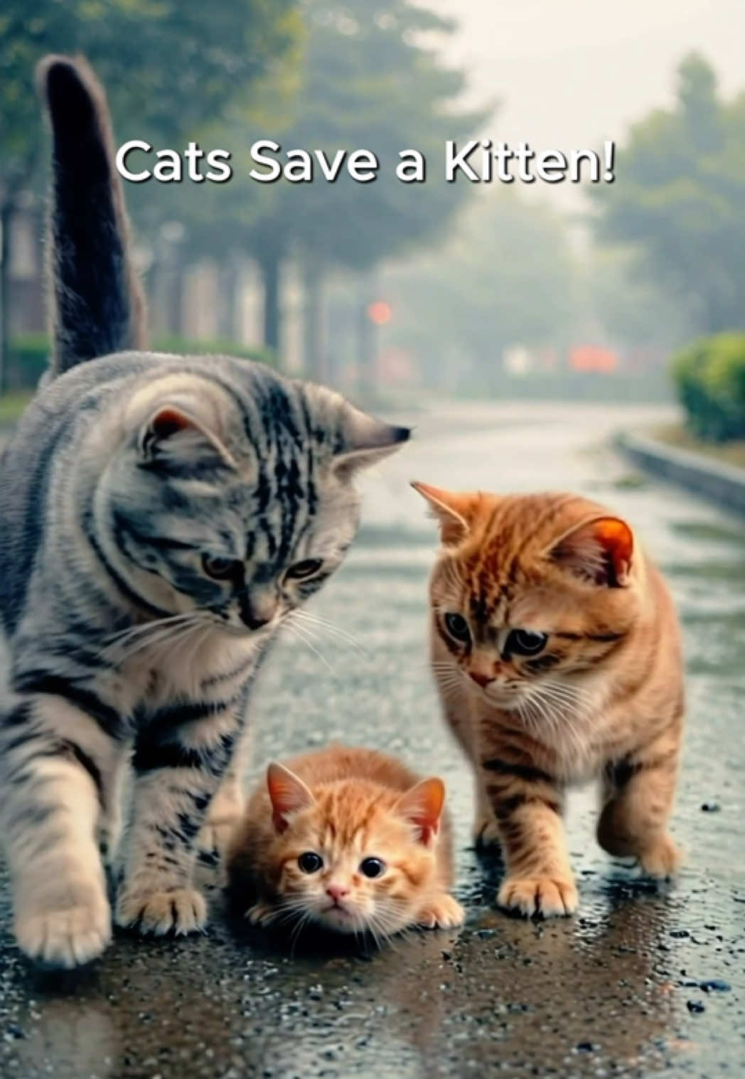 Cats Save a Kitten! 迷子の子猫を保護したら… #ai #aicat #cat #cute #生成ai #kawaii #ねこ #猫#猫好きさんと繋がりたい #癒し 