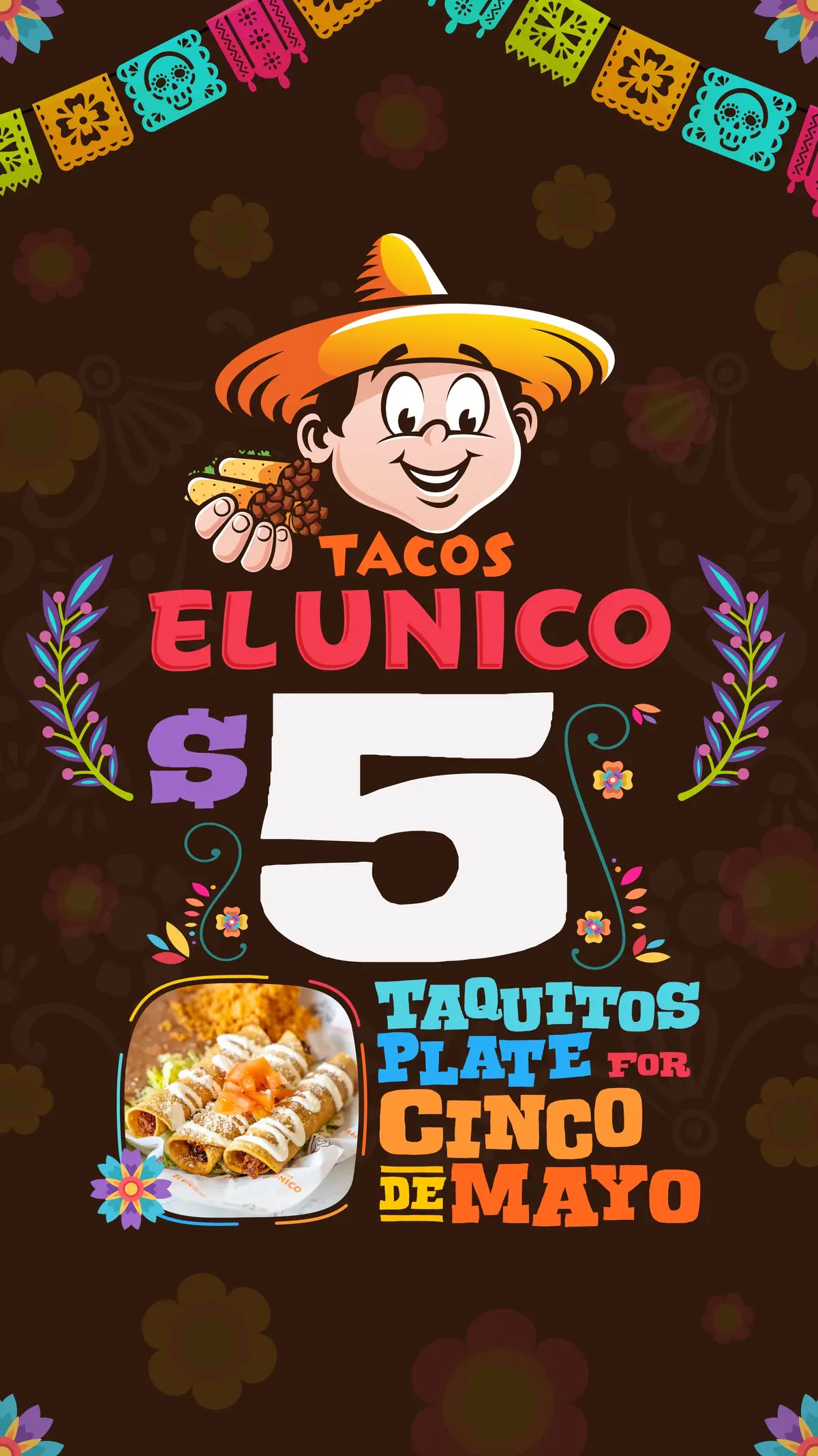 Celebrate Cinco de Mayo the tasty way! From May 3rd to May 5th, enjoy our Taquitos Plate—3 crispy taquitos with rice and beans—for just $5 at all six locations. No limits. Just crocante, crave-worthy sabor. 📍Los Angeles x 3  📍Compton  📍South Gate 📍Bell