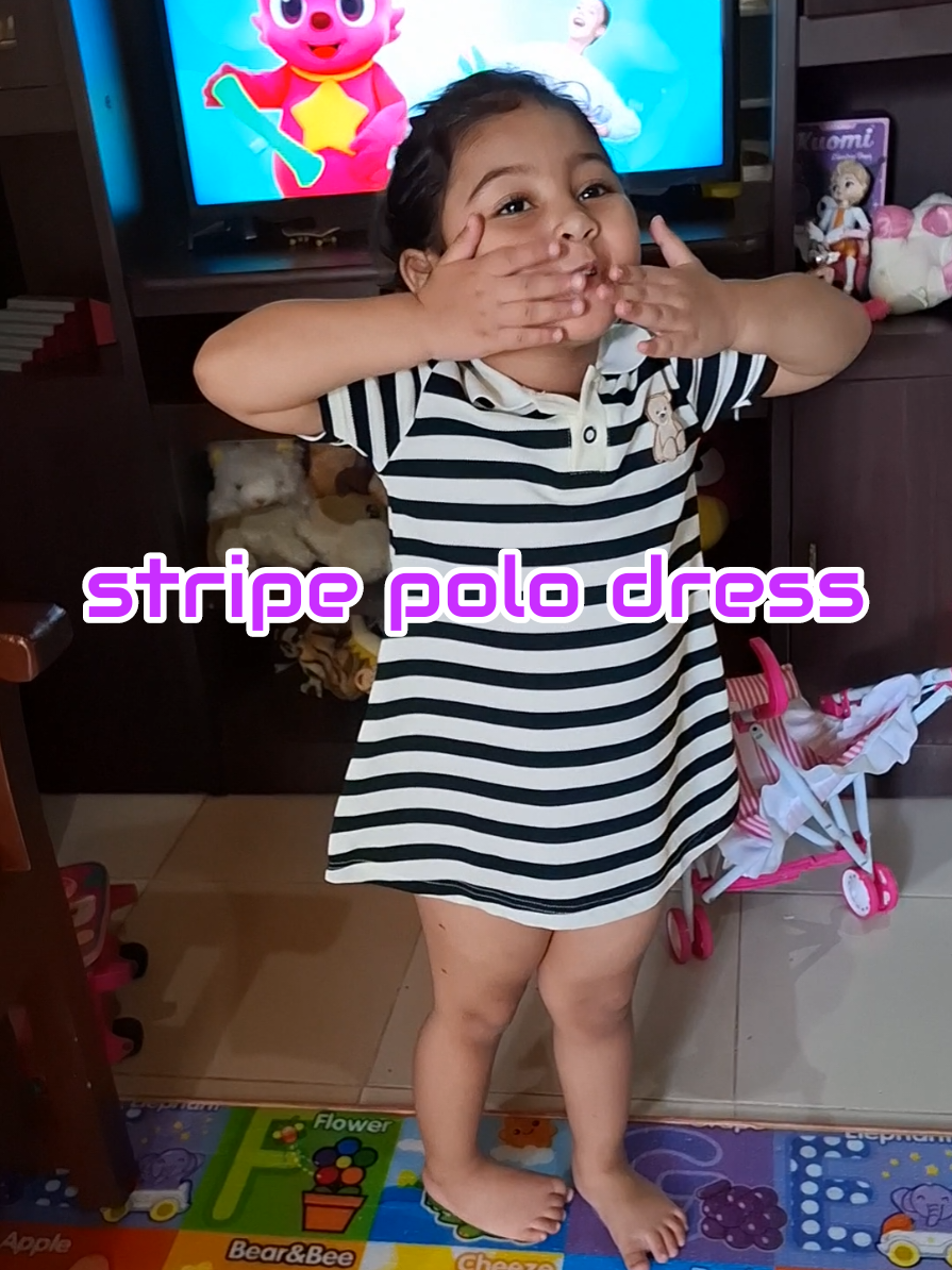 Stripe Polo dress for kids♡•°#dressforkids #dressrecommendation #dress #stripedress 