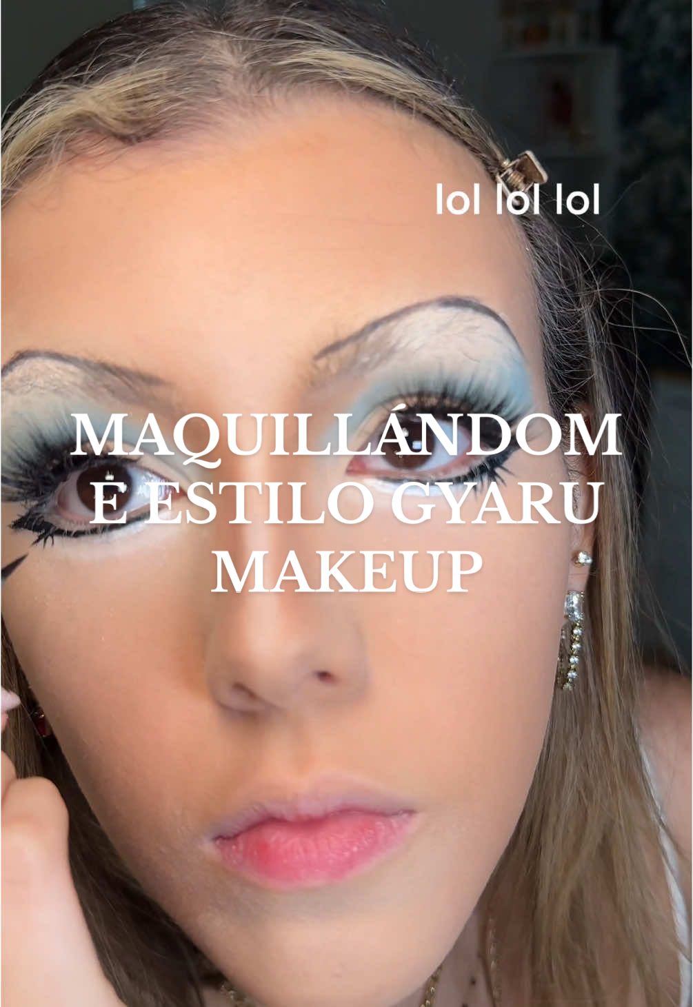 maquillándome con estilo gyaru 🫣✨🙅🏼‍♀️  #makeupreview #makeupchallenge #makeuphacks 