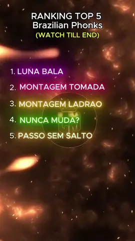 Ranking Top 5 Brazilian Phonk #phonk #ranking #brazilianphonk #montagem 